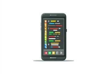 Smartphone Displaying Colorful Code Editor Interface for App Development