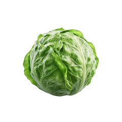 Fototapeta premium fresh green cabbage isolated on a transparent background, in a PNG format