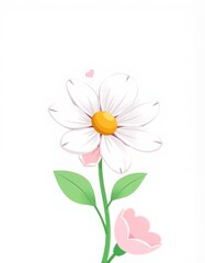 Naklejka premium white daisy flower