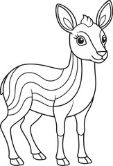 Cute Cartoon Patagonian Mara Illustration for Coloring Book or Other Designs