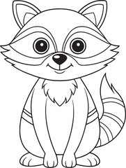 Cute Raccoon Coloring Page for Kids and Adults Alike