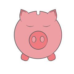 simple cute pink piggy bank illustration cute animal picture