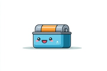 Fototapeta premium A cheerful cartoon pencil sharpener with a happy face perfect for educational and stationery d