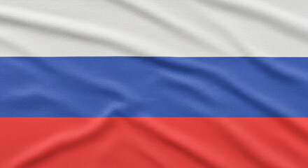 Fototapeta premium Flag of Russia. Russian flag blowing in the wind.