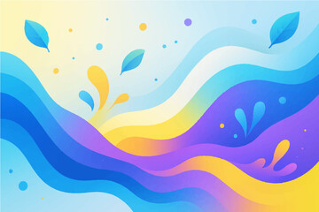 Abstract colorful vector wave illustration design with summer blue and orange color pattern for wallpaper or backdrop