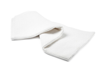 One clean waffle towel isolated on white