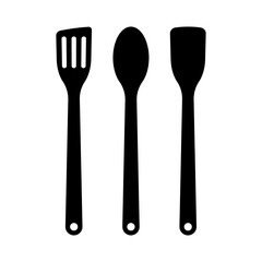 Kitchenware icon. Black silhouette. Front side view. Vector simple flat graphic illustration. Isolated object on white background. Isolate.