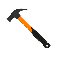 Hammer with rubber handle icon. Colored silhouette. Side view. Vector simple flat graphic illustration. Isolated object on white background. Isolate.