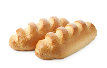 Two loaves of bread isolated on white