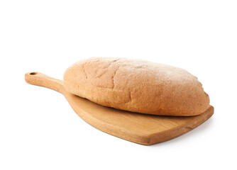 One loaf of bread isolated on white