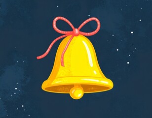 yellow bell against a dark background