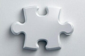 Obraz premium Puzzle Piece in White A Symbol of Connection and Problem Solving for Business Education and