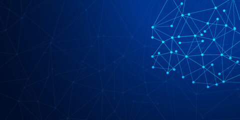 Futuristic Low Poly Technology Network Background Set – Blue Digital Mesh and Glowing Connections