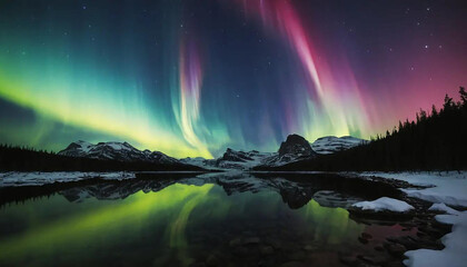 Phantom auroras shimmering around invisible moons, veils of forgotten color bending around silence