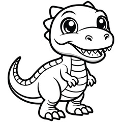 Cute baby dinosaur coloring page