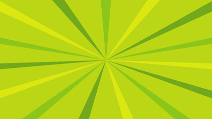 Retro lime green sun rays on halftone bg. Pop art comic cartoon