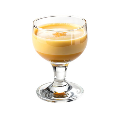 Dutch Advocaat Egg Liqueur Served In Glass Isolated On Transparent Background