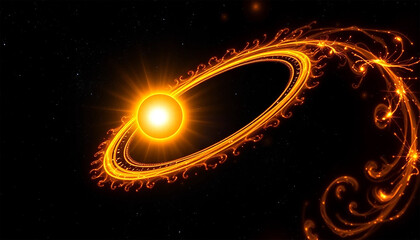 Twin suns pirouetting in a stellar ballet, flaring golden arcs across sapphire planetary skies