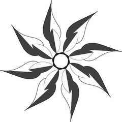 black and white flower vector illustration