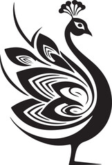Peacock logo template isolated brand identity icon abstract vector graphic.