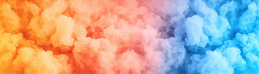Fototapeta premium Vibrant Colorful Smoke Abstract Background in Shades of Orange Pink and Blue for Creative Use in Design Projects