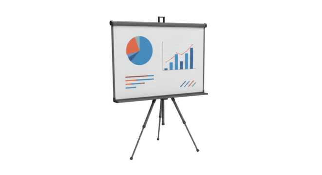 Isolated Presentation Board with Graphs and Charts