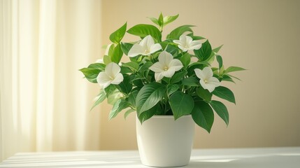 Elegant Indoor Flowering Plant in Soft Natural Light Setting