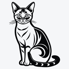 Obraz premium American Shorthair line art White background illustration Generative Ai