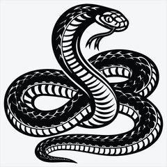 Anaconda line art White background illustration Generative Ai