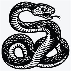 Fototapeta premium Anaconda line art White background illustration Generative Ai