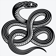 Obraz premium Anaconda line art White background illustration Generative Ai