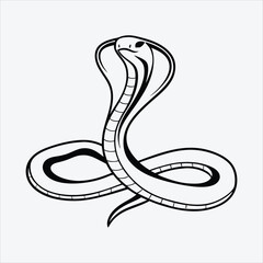 Naklejka premium Anaconda line art White background illustration Generative Ai