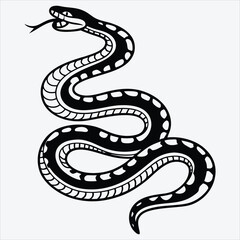 Obraz premium Anaconda line art White background illustration Generative Ai