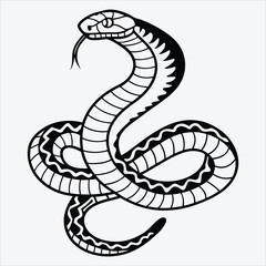 Anaconda line art White background illustration Generative Ai
