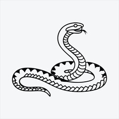 Fototapeta premium Anaconda line art White background illustration Generative Ai