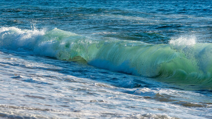 The roar of the sea at sunset