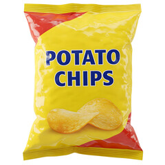 Bag of Potato Chips on Transparent Background