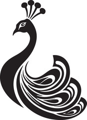 Peacock logo template isolated brand identity icon abstract vector graphic.
