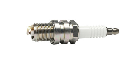 Isolated Brand New Car Spark Plug with Metal Casing