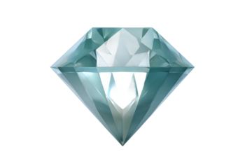 Teal Diamond Gemstone Facets Sparkling Light