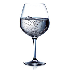 Wine Glass with Water Drops Isolated on Transparent Background