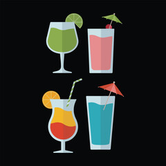 set of cocktails