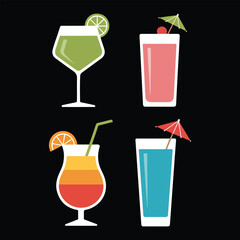 set of cocktails