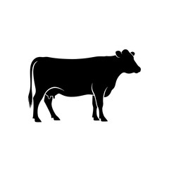 Cow Silhouette: Farm Animal Vector Illustration