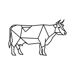 Geometric Cow: Modern Farm Animal Illustration
