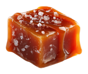 Delicious salted caramel treat gourmet dessert shop food bright indulgence isolated on transparent background