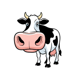 Cartoon Cow Illustration: Cheerful Farm Animal