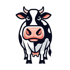 Cartoon Cow Character Illustration - Mascot Design