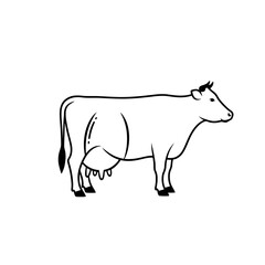 Dairy Cow Outline: Simple Farm Animal Illustration