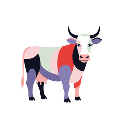 Abstract Cow Illustration: Modern Farm Animal Art